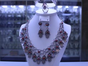 Parure en argent émaillée