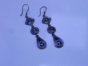 Boucles oreilles en argent émaillées
